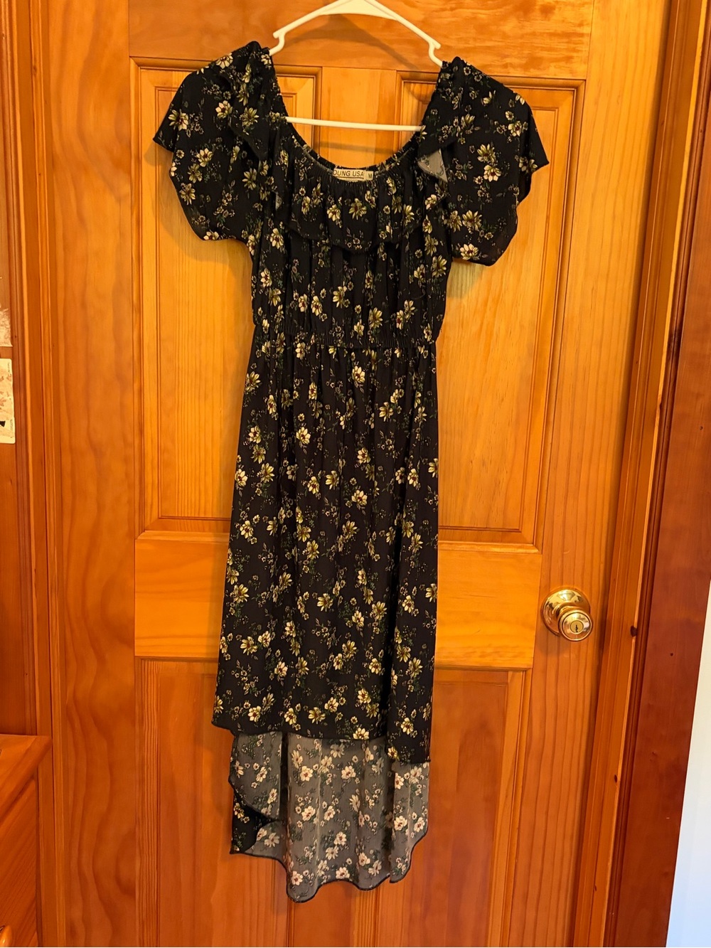 Black Floral High-Low Summer Dress